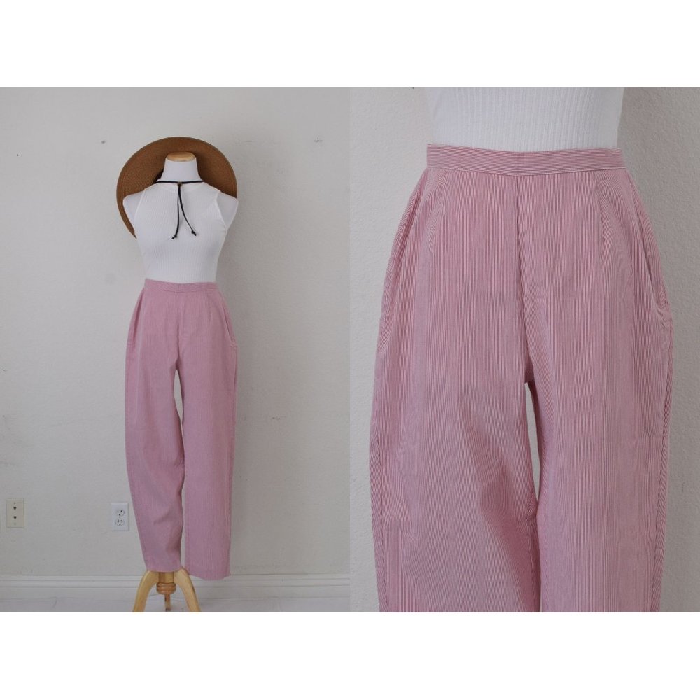 Vintage 90s deadstock Stretch‎ Micro Stripes Pants size 8 | 27 waist